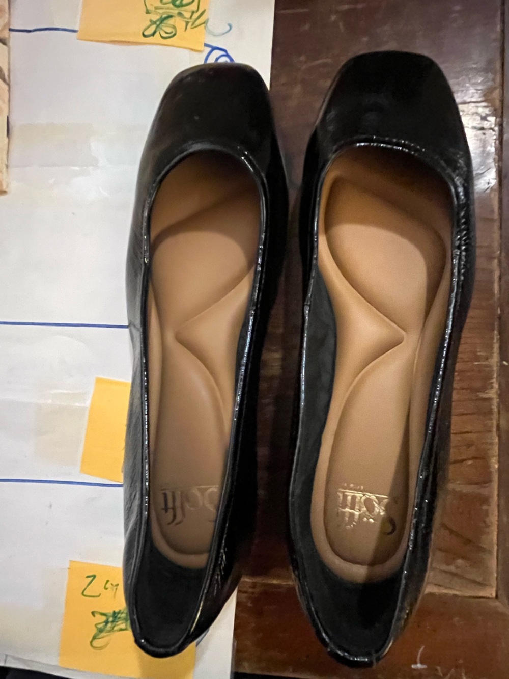 9M soft brand Black Women's Square-Toe Ballet Flats - Comfort Insole